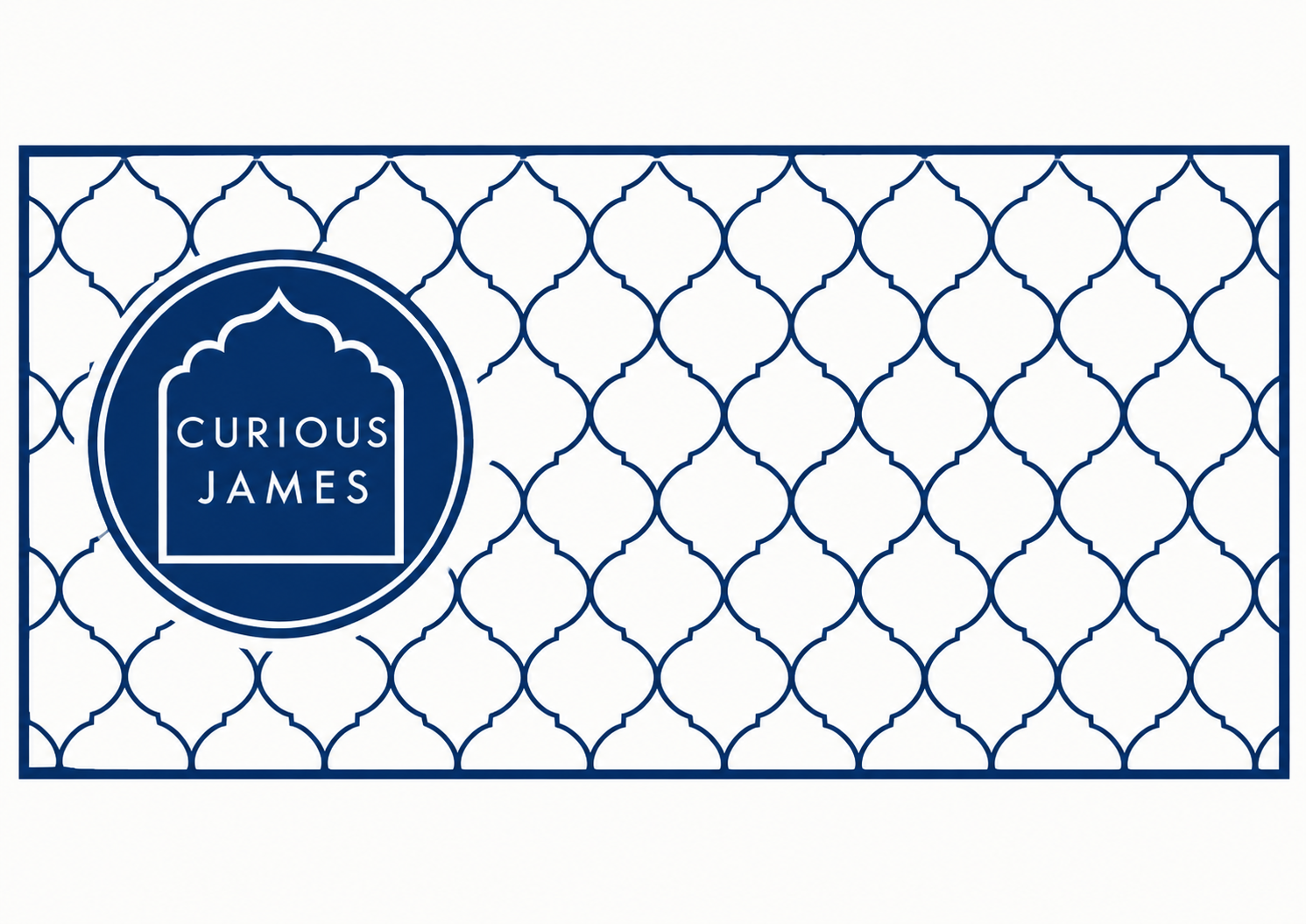 Curious James navy geometric artwork